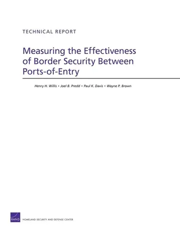 Cover of Measuring the Effectiveness of Border Security Between Ports-of-Entry (Technical Report (RAND))