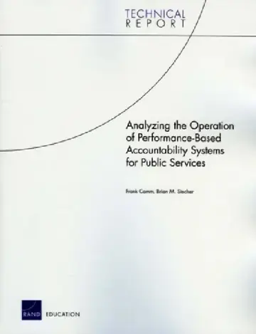 Cover of Analyzing the Operation of Performance-Based Accountability Systems for Public Services