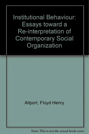 Cover of Institutional Behavior