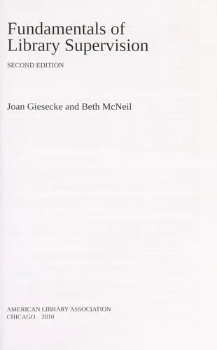 Cover of Fundamentals of Library Supervision