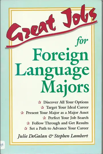 Cover of Great Jobs for Foreign Language Majors