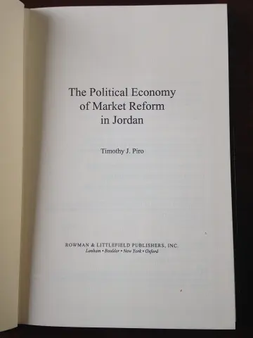 Cover of The Political Economy of Market Reform in Jordan