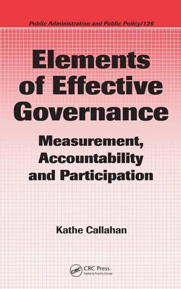 Cover of Elements of Effective Governance