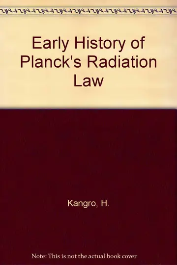 Cover of Early History of Planck's Radiation Law