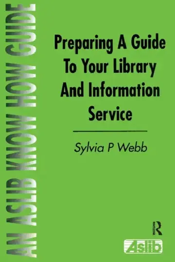 Cover of Preparing a Guide to your Library and Information Service