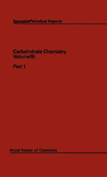 Cover of Carbohydrate Chemistry Volume 16