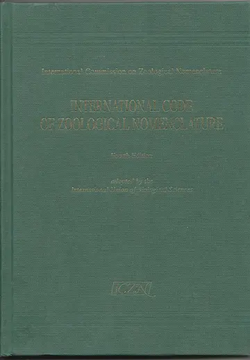 Cover of International Code of Zoological Nomenclature