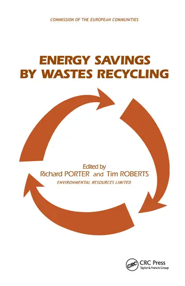 Cover of Energy Savings by Wastes Recycling