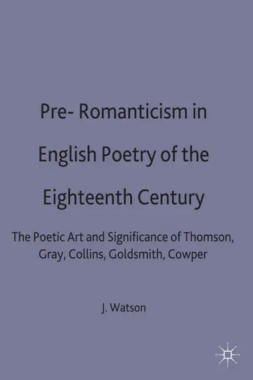 Cover of Pre-Romanticism in English Poetry of the Eighteenth Century