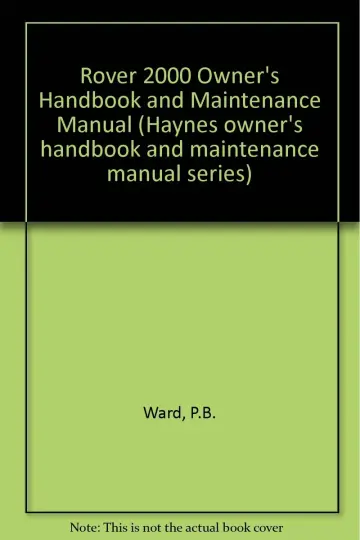 Cover of Rover 2000 Owner's Handbook and Maintenance Manual
