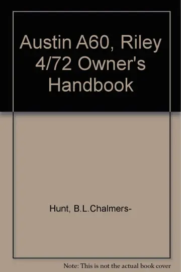 Cover of Austin A60, Riley 4/72 Owner's Handbook