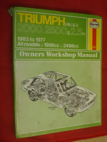 Cover of Triumph 2000, 2500 and 2.5 PI Owner's Workshop Manual