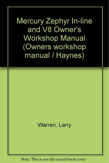 Cover of Mercury Zephyr In-line and V8 Owner's Workshop Manual