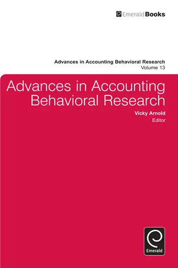 Cover of Advances in Accounting Behavioral Research