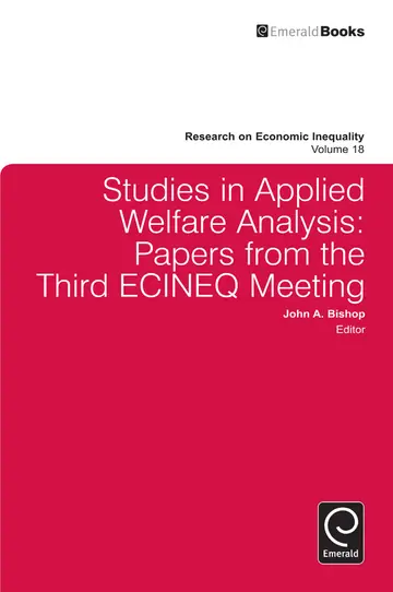 Cover of Studies in Applied Welfare Analysis