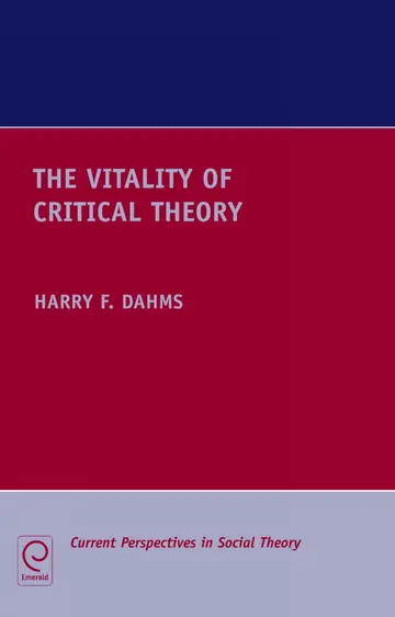 Cover of The Vitality of Critical Theory