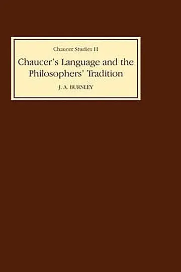 Cover of Chaucer`s Language and the Philosophers Tradition