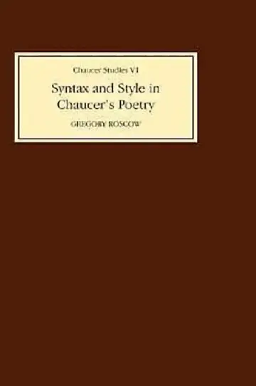 Cover of Syntax and Style in Chaucer's Poetry