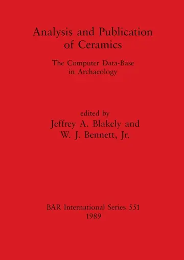 Cover of Analysis and Publication of Ceramics