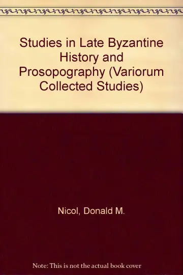 Cover of Studies in Late Byzantine History and Prosopography