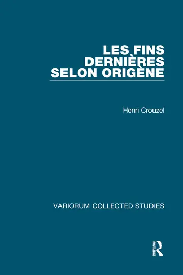 Cover of Les Fins Dernieres Selon Origene
