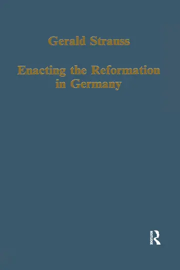 Cover of Enacting the Reformation in Germany