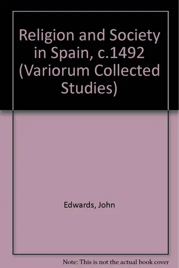 Cover of Religion and Society in Spain, C. 1492