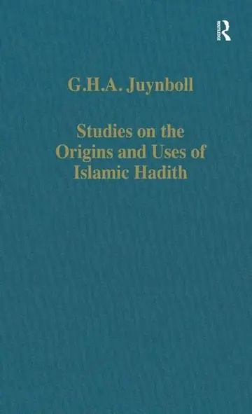 Cover of Studies on the Origins and Uses of Islamic Hadith
