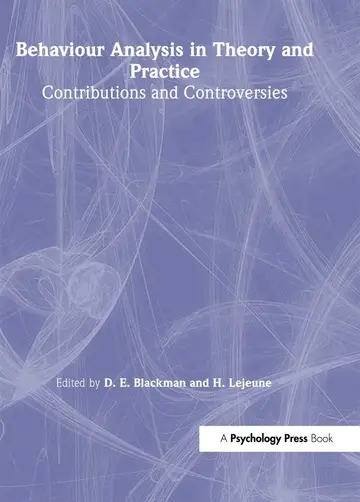 Cover of Behaviour Analysis in Theory and Practice