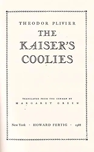 Cover of The Kaiser's Coolies