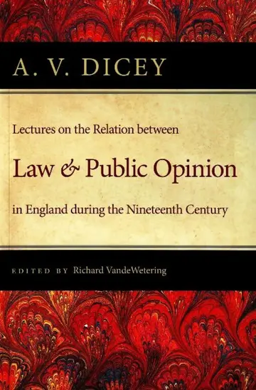 Cover of Lectures on the Relation Between Law and Public Opinion in England During the Nineteenth Century
