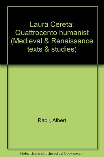 Cover of Laura Cereta Ouattrocento Humanist
