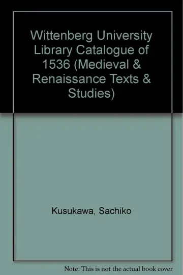 Cover of Wittenberg University Library Catalogue of 1536