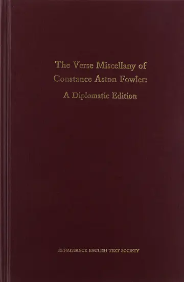 Cover of Verse Miscellany of Constance Aston Fowler
