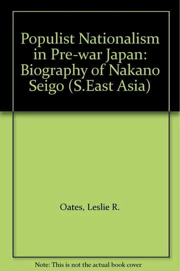 Cover of Populist Nationalism in Pre-war Japan