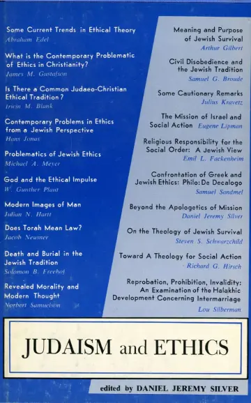 Cover of Judaism and ethics