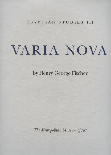 Cover of Egyptian Studies III