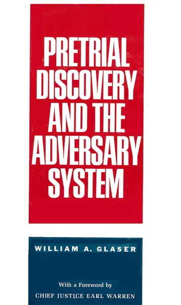 Cover of Pretrial Discovery and the Adversary System