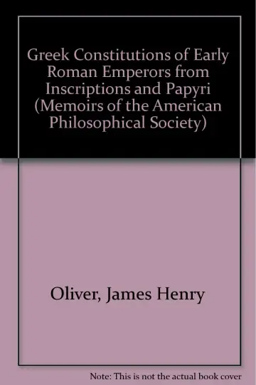 Cover of Greek Constitutions of Early Roman Emperors from Inscriptions and Papyri