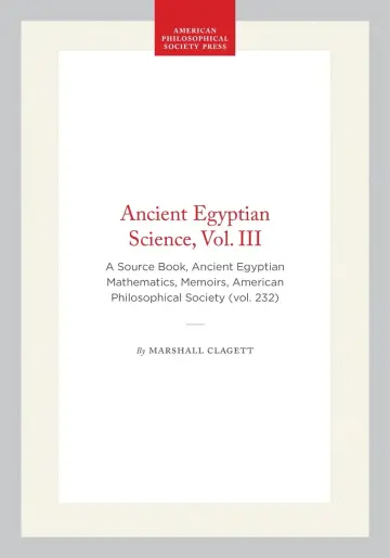 Cover of Ancient Egyptian Science, Vol. III