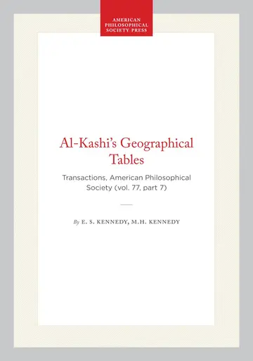 Cover of Al-Kashi's Geographical Tables