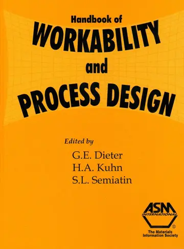 Cover of Handbook of Workability and Process Design