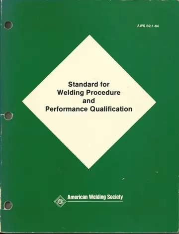 Cover of Standard for Welding Procedure and Performance Qualification