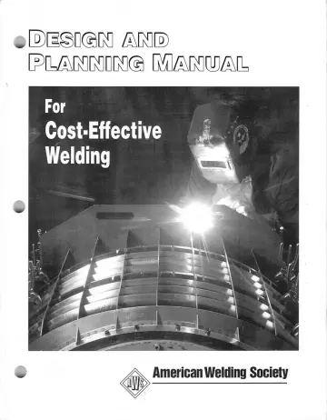 Cover of Design and Planning Manual for Cost Effective Welding