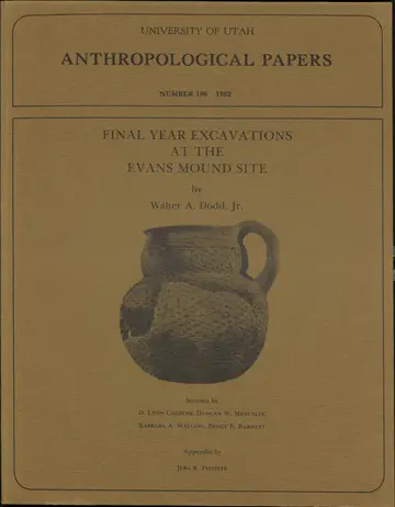 Cover of Final Year Excavations at the Evans Mound Site