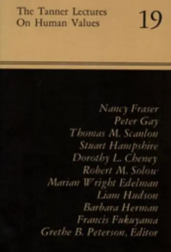 Cover of Tanner Lectures on Human Values 1998
