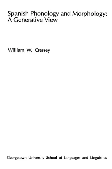 Cover of Spanish Phonology and Morphology