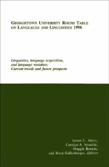Cover of Georgetown University Round Table on Languages and Linguistics (GURT) 1996