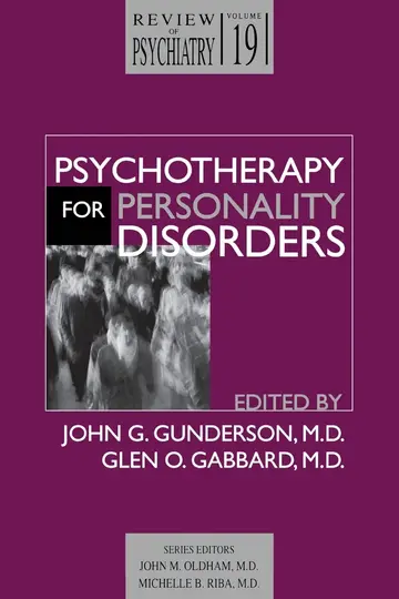 Cover of Psychotherapy for Personality Disorders