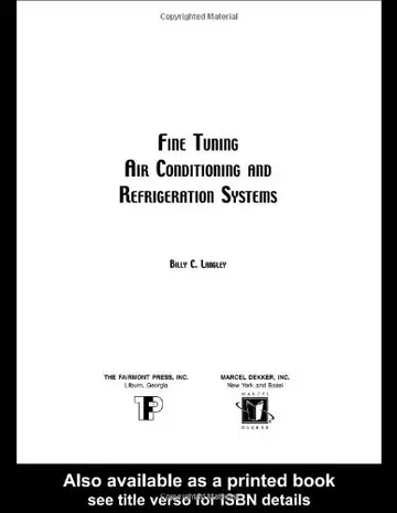Cover of Fine Tuning Air Conditioning and Refrigeration Systems